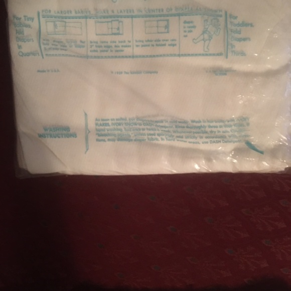 Diapers 1959 Rare Birdseye Cloth UNOPENED 21x40 inches Vintage - Picture 5 of 7